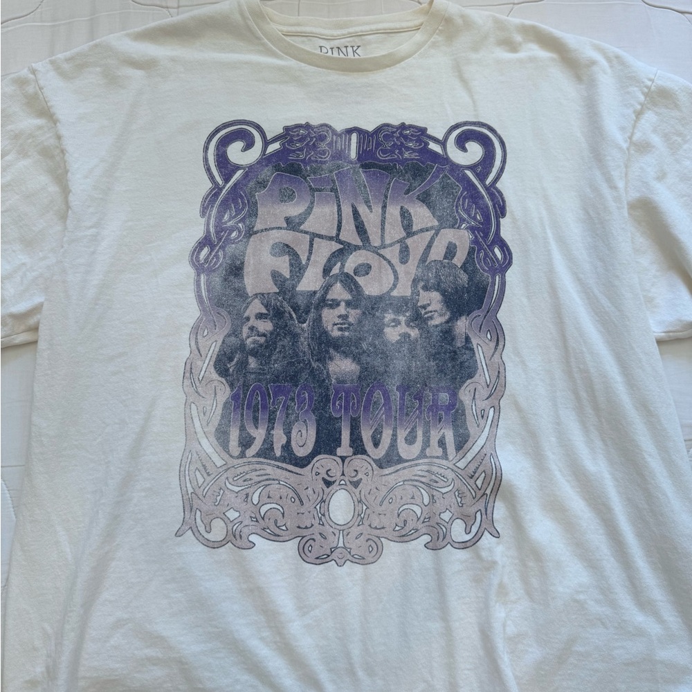 Urban Outfitters Cream and Purple Graphic Tee
